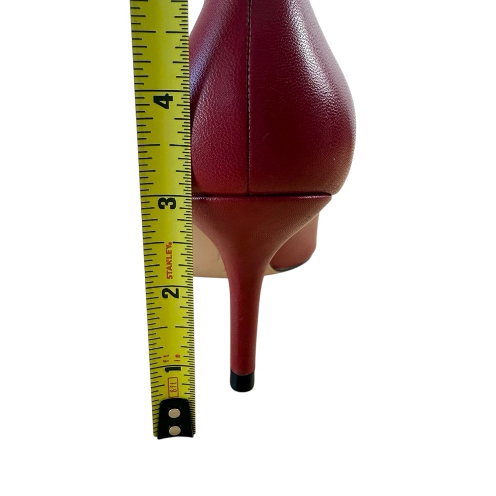 ZARA Red Pointed Toe Heels Pumps Leather Blogger Favorite Sz 37EU 6.5US - Picture 9 of 10